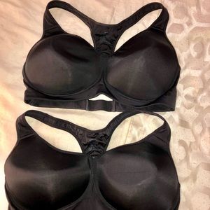 two black exercise bras w padding